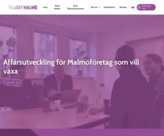 Tillvaxtmalmo.se(Affärsutveckling för Malmöföretag med tillväxtambitioner) Screenshot