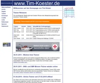 Tim-Koester.de(Homepage von Tim Köster) Screenshot