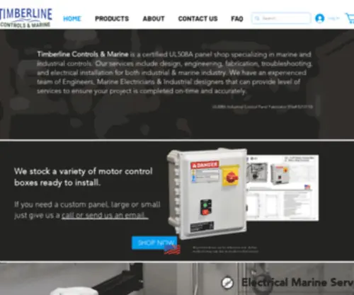 Timberlinecontrols.com(Timberline Controls & Marine) Screenshot
