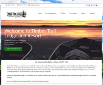 Timbertrail.com(Ely Minnesota Vacation Resort) Screenshot