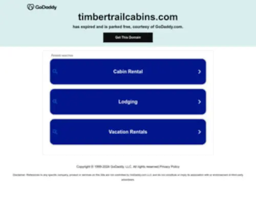 Timbertrailcabins.com(Log cabins in Hocking Hills) Screenshot