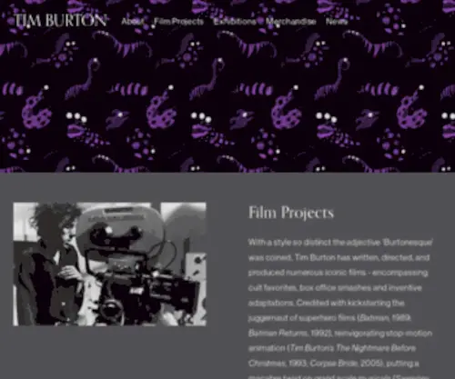 Timburton.com(The Official Tim Burton Website) Screenshot