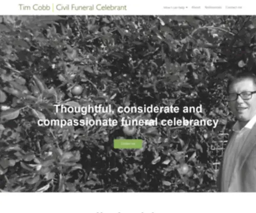 Timcobbcelebrant.co.uk(Considerate and compassionate funeral celebrancy) Screenshot