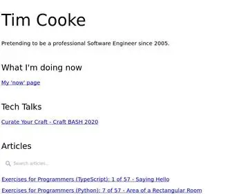 Timdrivendevelopment.com(Tim Cooke) Screenshot