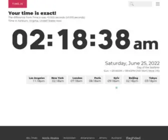 Time.is(De juiste tijd in elke tijdzone) Screenshot