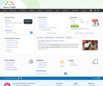 Timeanddate.com(The world's top site for time) Screenshot