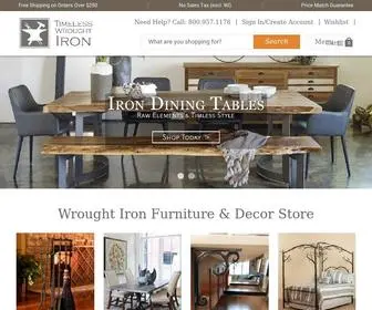 Timelesswroughtiron.com(Wrought Iron Furniture and Iron Decor Store) Screenshot