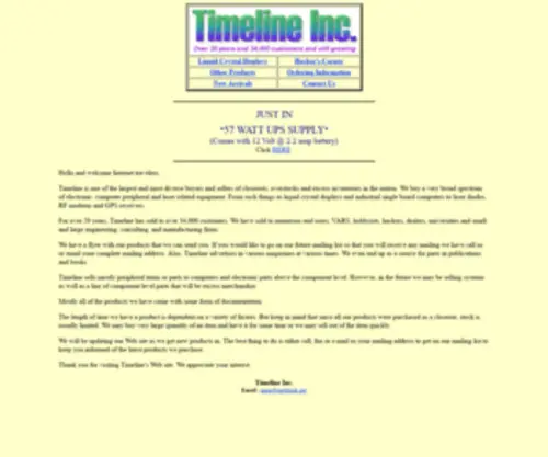 Timeline-INC.com(Large seller of LCDs (liquid crystal displays) and other electronic overstocks and excess inventory) Screenshot
