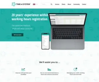Timemsystem.com(Tidsregistrering og digitalisering af arbejdsprocesser) Screenshot