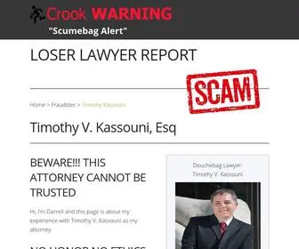 Timothykassouni.net(Loser Lawyer Report) Screenshot