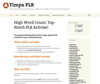 Timpaplr.com(Top-notch PLR Articles that Fit your Needs and Budget) Screenshot
