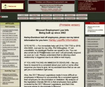 Timslaw.com(Tim's Missouri Employment Law Info Site) Screenshot