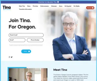 Tinafororegon.com(Democrat Tina Kotek) Screenshot