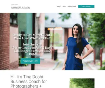 Tinashahdoshi.com(Business Coach for Creative Entrepreneurs) Screenshot