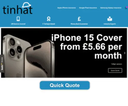 Tinhat.co.uk(Great mobile phone & gadget insurance) Screenshot