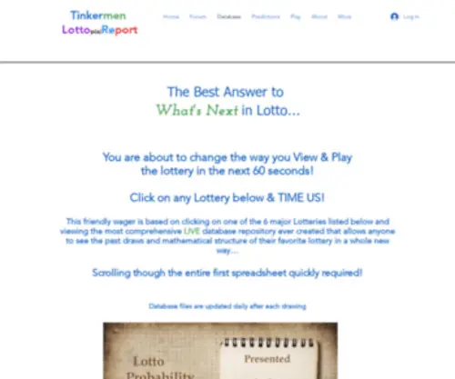 Tinkermenlottoreportforum.com(The Tinkermen Lotto Report) Screenshot