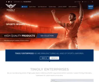 Tinolyent.com(Manufacturing and Exporting of High Quality Sports Wears Products) Screenshot