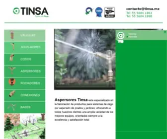 Tinsa.com.mx(Aspersores Tinsa especializado en productos para sistemas de riego) Screenshot