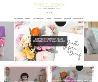 Tinselbox.com(Parties and Holidays that Sparkle) Screenshot
