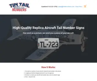 Tintailnumbers.com(High-Quality Replica Airplane Tail Number Signs) Screenshot