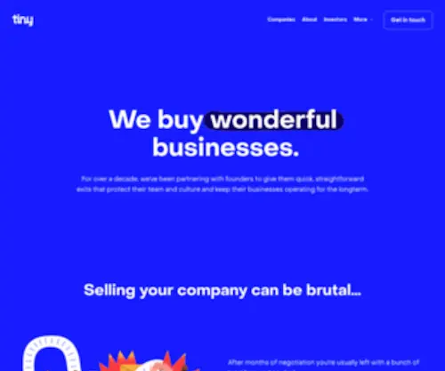 Tiny.com(We buy wonderful businesses) Screenshot