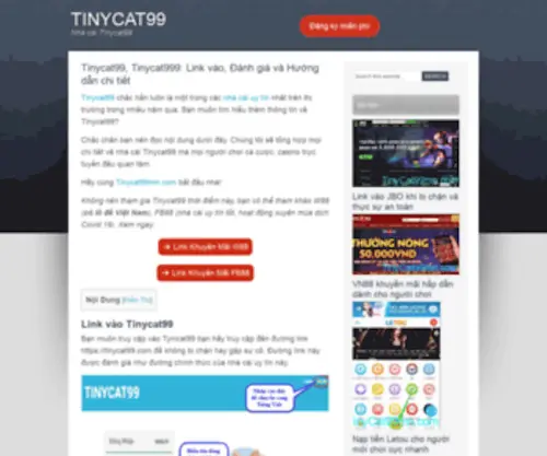 Tinycat99MN.com(Tinycat99, Tinycat999: Link vào, Đánh giá và Hướng dẫn chi tiết) Screenshot