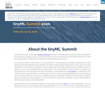 Tinymlsummit.org(TinyML Summit. The topic) Screenshot