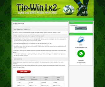 Tip-Win1X2.com(SURE and SAFE FIXED MATCHES) Screenshot