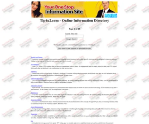 Tip4U2.com(Online Information Directory) Screenshot