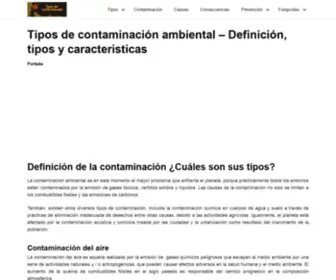 Tiposdecontaminacion.net(Tipos de contaminación ambiental) Screenshot