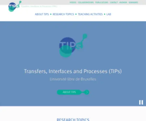 Tips-ULB.be(Transfers, Interfaces & Processes (TIPs)) Screenshot