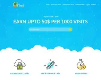 Tipsli.com(Earn Money From URL Shortener Website) Screenshot