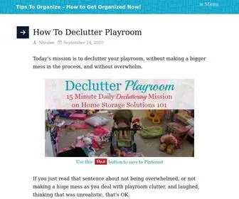 Tipstoorganize.com(How to Get Organized) Screenshot