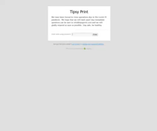 Tipsyprint.com(Please Log In) Screenshot