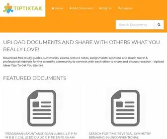 Tiptiktak.com(Upload documents and share with others what you really love) Screenshot