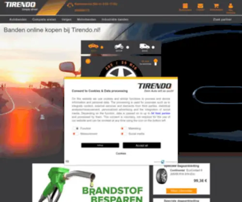 Tirendo.nl(Voordelige banden online kopen bij Tirendo) Screenshot