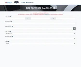 Tirepressurecalculator.com(Tire Pressure) Screenshot