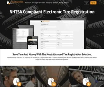 Tireregistrationplus.com(Tire Registration) Screenshot