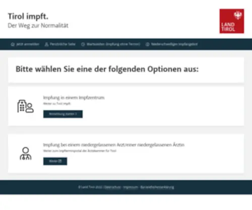 Tirolimpft.at(Voranmeldung) Screenshot