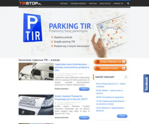 Tirstop.pl(Truckstopy, Ogłoszenia, Firmy, Artykuły) Screenshot