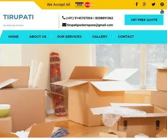 Tirupatipackersandmover.com(Tirupati Packers & Movers) Screenshot