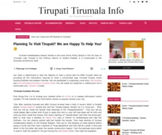 Tirupatitirumalainfo.com(Tirupati Tirumala Info) Screenshot