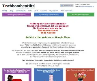 Tischbombenhits.ch(Tischbomben selber füllen) Screenshot