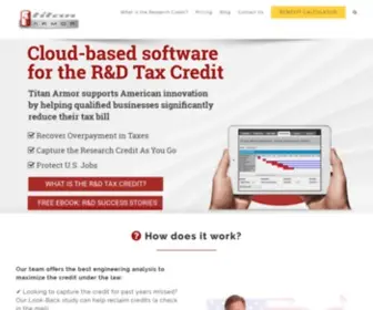 Titanarmor.com(R&D Tax Credit Software Solution) Screenshot