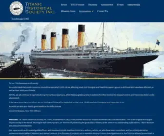 Titanichistoricalsociety.org(Titanic Historical Society) Screenshot