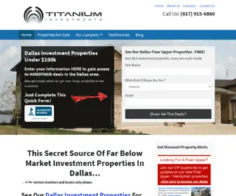 Titaniumsellshouses.com(Investment Properties in Dallas Fort Worth) Screenshot