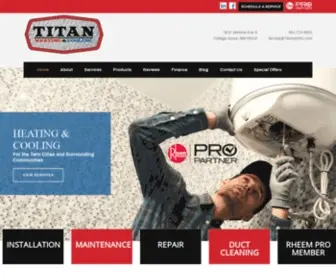 Titanshvac.com(Titan Heating & Cooling Home) Screenshot