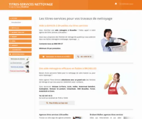 Titres-Services-Nettoyage.be(Titres-Services Bruxelles, Brabant, Namur, Liège, Charleroi…) Screenshot