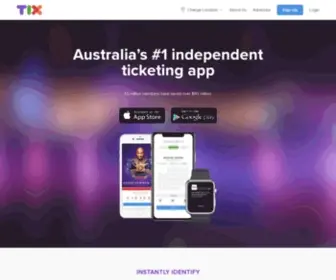 Tix.com.au(The best tickets to the best events in Australia) Screenshot