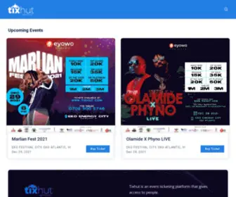 Tixhut.com(Tixhut is an event ticketing platform) Screenshot